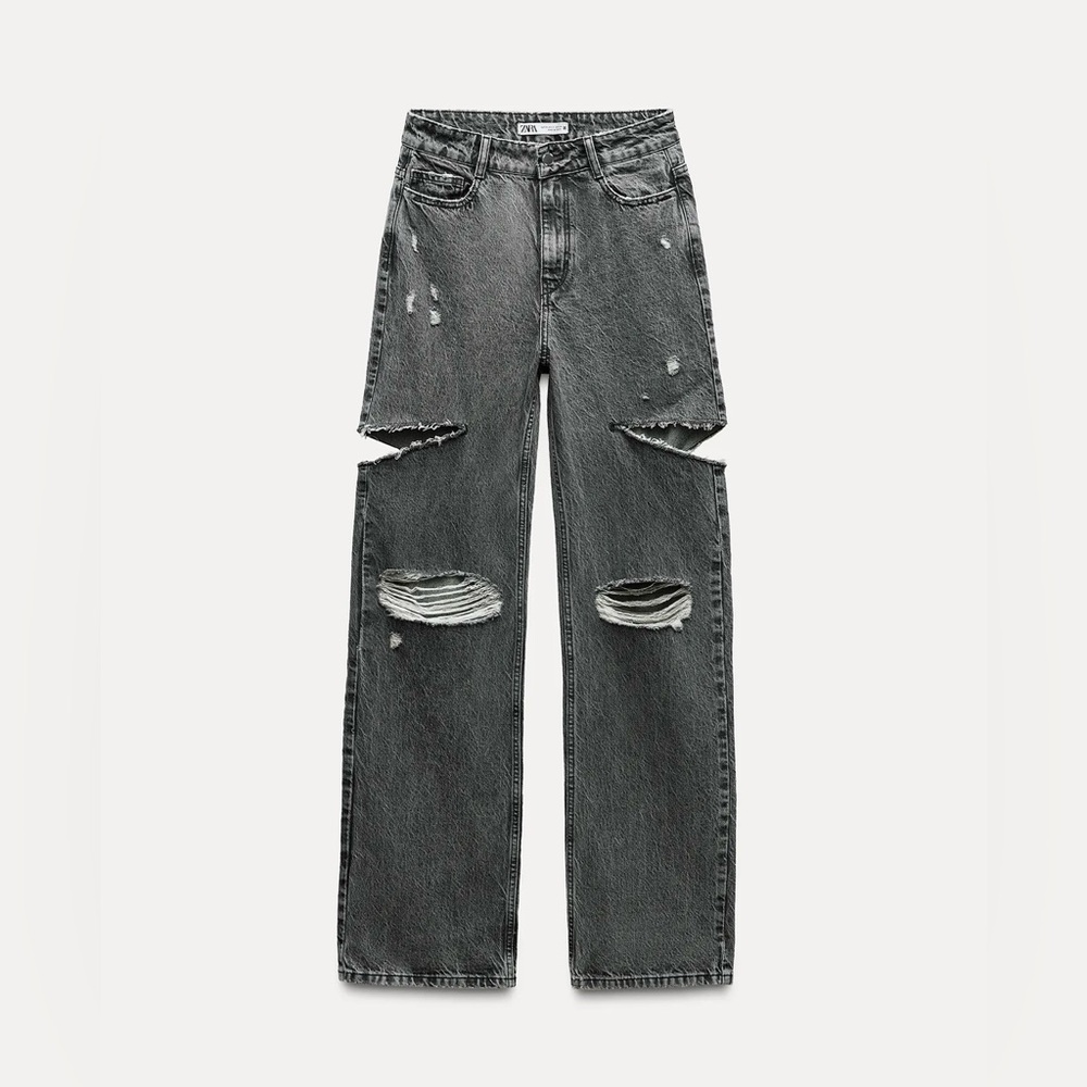 Zara- MID-RISE STRAIGHT LEG JEANS